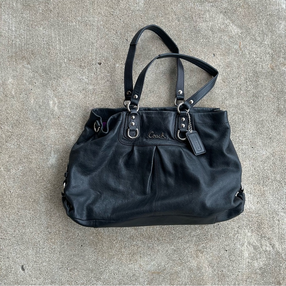 Coach Ashley Caryall Leather Shoulder Bag - Purple Interior - Picture 2 of 15